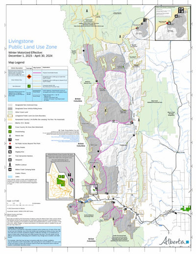 Government of Alberta Livingstone Public Land Use Zone -Winter 2023 digital map