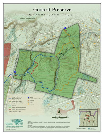 Granby Land Trust GLT Godard Preserve Trails digital map