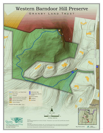 Granby Land Trust GLT Western Barndoor Hill Preserve Trail digital map