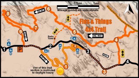 Utah Inset Map Fins and Things Inset Map by Grand County Utah, Sand Flats Recreation ...