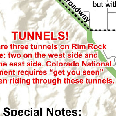 Grand Junction, Colorado Cycling Maps Colo Nat'l Monument West to East Cycling Route digital map