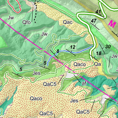 Grand Junction, Colorado Cycling Maps Geology of the Eastern Kokopelli Loops Trails digital map