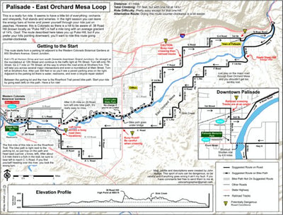 Palisade East Orchard Mesa Loop Map by Grand Junction, Colorado Cycling ...