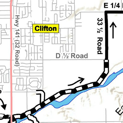 Grand Junction, Colorado Cycling Maps Palisade East Orchard Mesa Loop digital map