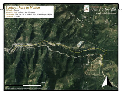 Gravis Technologies, Inc. Bike Trail - Lookout Pass to Mullan digital map