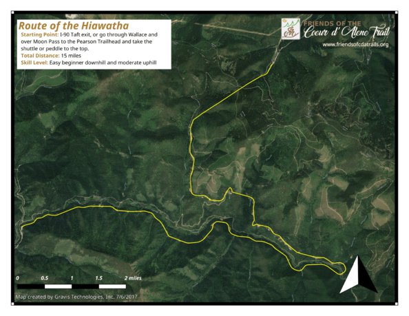 Rail Trail Map The Route Of The Hiawatha Route Of The Hiawatha