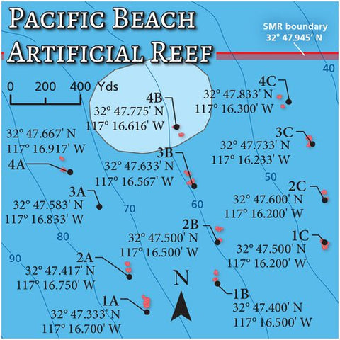 SoCal Fishing Maps - Pacific Beach Artificial Reef Preview 1