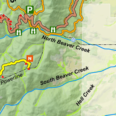 Great Outdoors Adventures South Rampart Trail Map - Back - 2024 Edition digital map