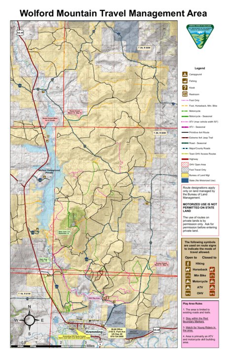 Wolford Travel Management Area Travel Map by Great Outdoors