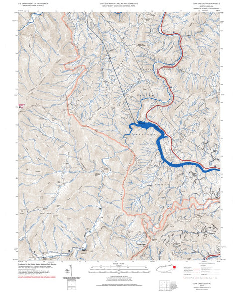 Great Smoky Mountains National Park NPS Cove Creek Gap 2017 digital map