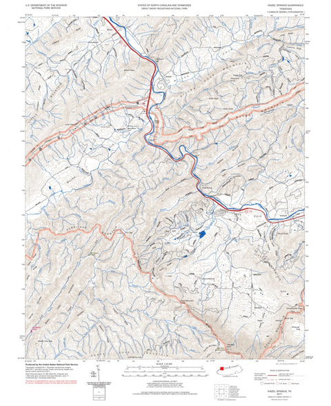Great Smoky Mountains National Park NPS Kinzel Springs 2017 digital map