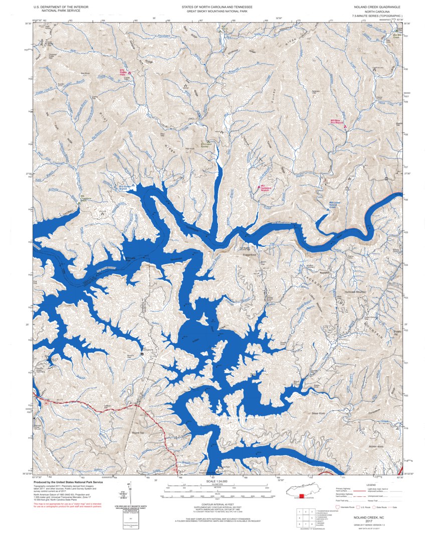 NPS Noland Creek 2017 Map by Great Smoky Mountains National Park ...