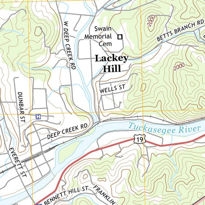 Great Smoky Mountains National Park NPS/USGS 2016 Bryson City Topographic Map digital map