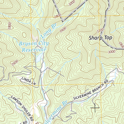 Great Smoky Mountains National Park NPS/USGS 2016 Bryson City Topographic Map digital map