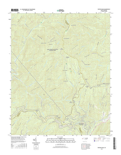 Great Smoky Mountains National Park NPS/USGS 2016 Bunches Bald Topographic Map digital map