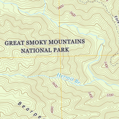 Great Smoky Mountains National Park NPS/USGS 2016 Clingmans Dome Topographic Map digital map