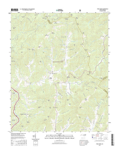 Great Smoky Mountains National Park NPS/USGS 2016 Fines Creek Topographic Map digital map