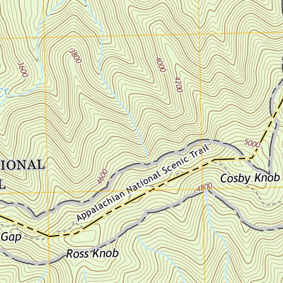 Great Smoky Mountains National Park NPS/USGS 2016 Luftee Knob Topographic Map digital map