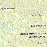 Great Smoky Mountains National Park NPS/USGS 2016 Mount Leconte Topographic Map digital map