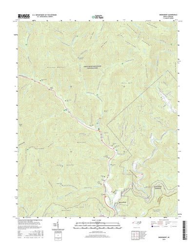 Great Smoky Mountains National Park NPS/USGS 2016 Smokemont Topographic Map digital map