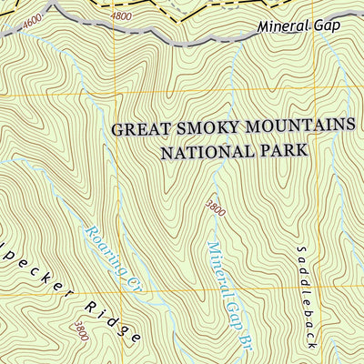 Great Smoky Mountains National Park NPS/USGS 2016 Thunderhead Mountain Topographic Map digital map