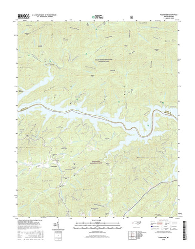 Great Smoky Mountains National Park NPS/USGS 2016 Tuskeegee Topographic Map digital map