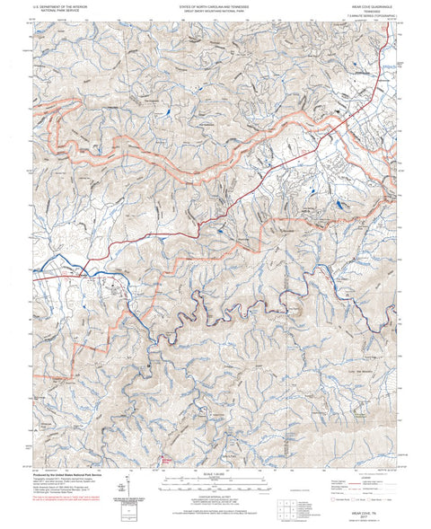 Great Smoky Mountains National Park NPS Wear Cove 2017 digital map