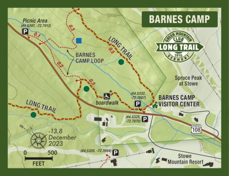 Green Mountain Club Barnes Camp Inset digital map