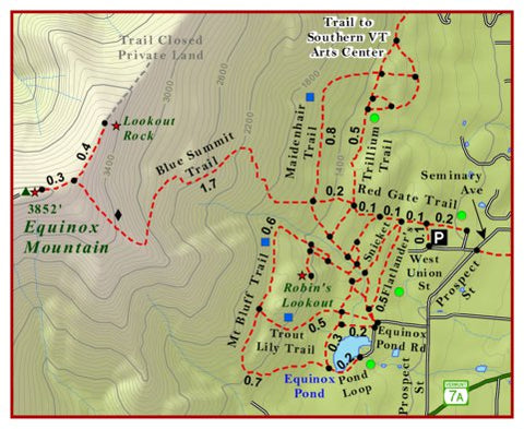 Green Mountain Club Equinox inset digital map