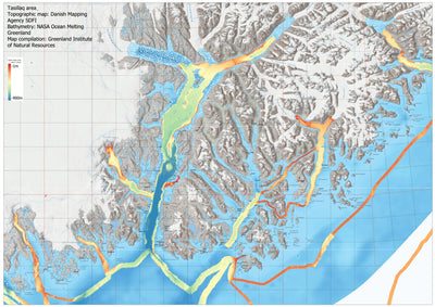 Greenland Institute of Natural Resources Tasiilaq topography and depths digital map