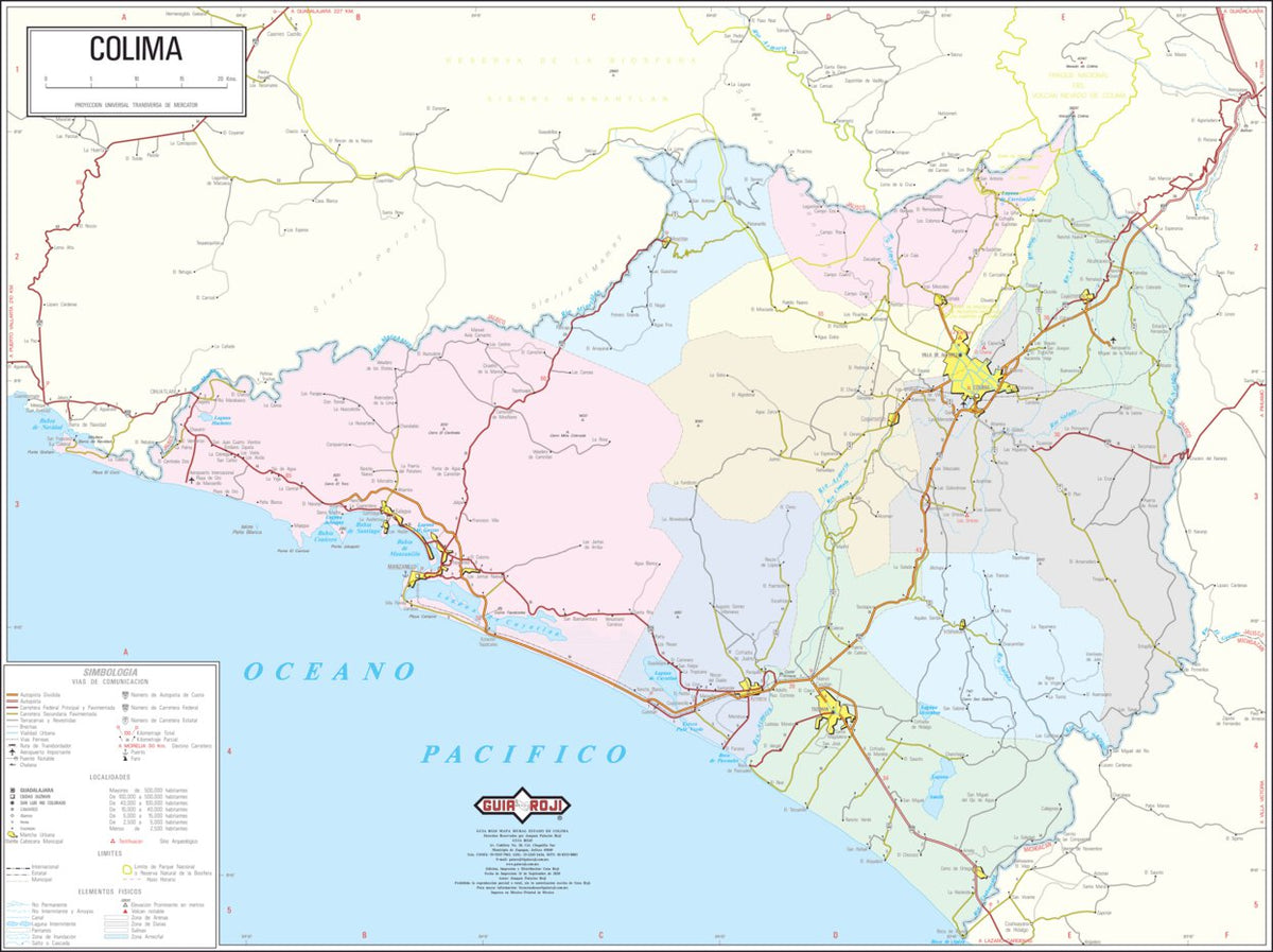 Colima Location Map Colima / Estado / 6 Map by Guia Roji | Avenza Maps