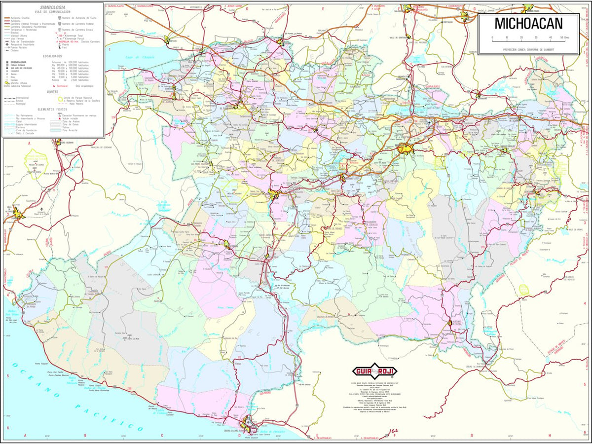 Michoacán / Estado / 16 Map by Guia Roji | Avenza Maps