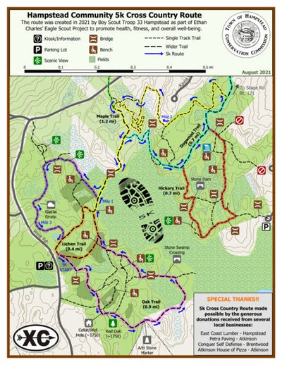 Hampstead NH Conservation Commission Hampstead, NH Western 5k Course digital map