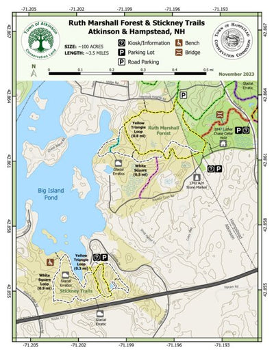 Hampstead NH Conservation Commission Ruth Marshall Forest & Stickney Trails, Atkinson & Hampstead, NH digital map