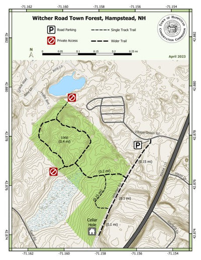 Hampstead NH Conservation Commission Witcher Road Town Forest, Hampstead, NH digital map