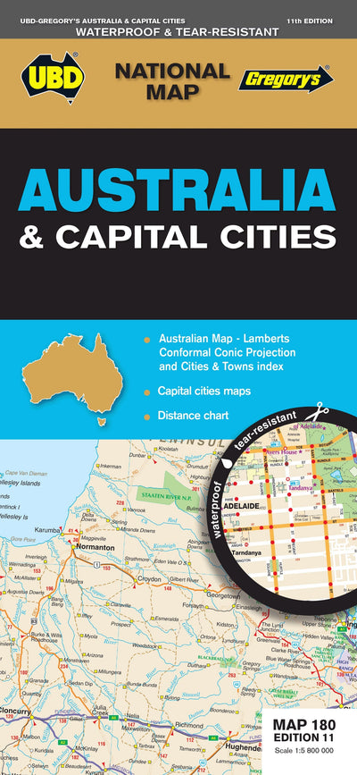 Hardie Grant Explore UBD-Gregory's Australia and Capital Cities, Map 180, edition 11 bundle