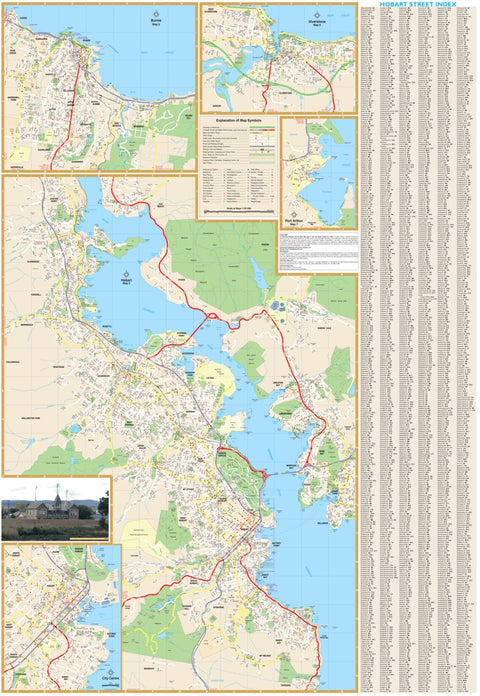 Hardie Grant Explore UBD-Gregory's Hobart City & Surrounding Suburbs Map digital map