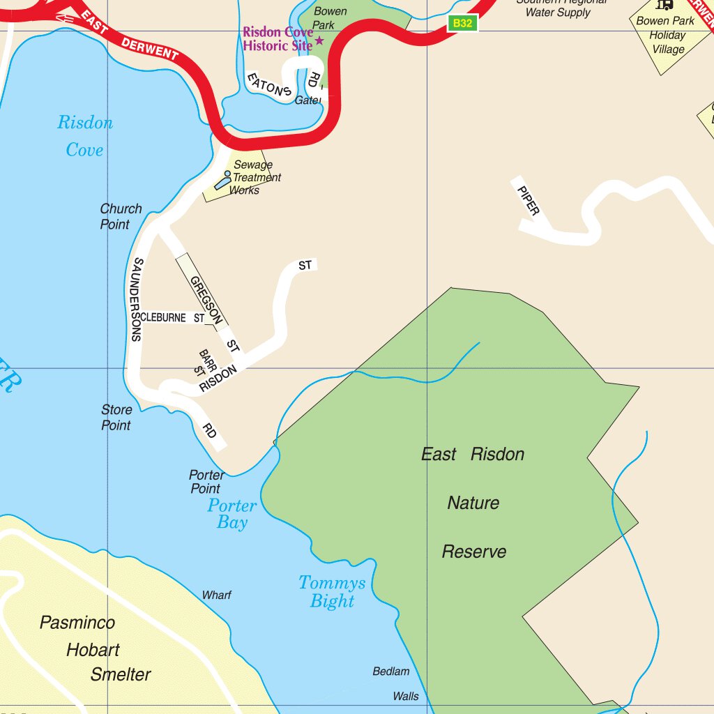 UBDGregory's Hobart City & Surrounding Suburbs Map by Hardie Grant