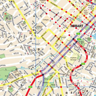 Hardie Grant Explore UBD-Gregory's Hobart City & Surrounding Suburbs Map digital map