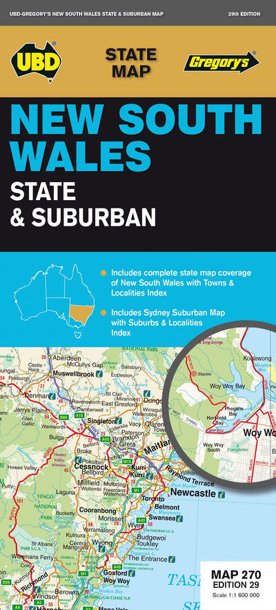 Hardie Grant Explore UBD-Gregory's New South Wales State & Suburban, Map 270, edition 29 bundle