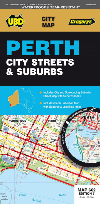 Hardie Grant Explore UBD-Gregory's Perth City Streets & Suburbs, Map 662, edition 7 bundle