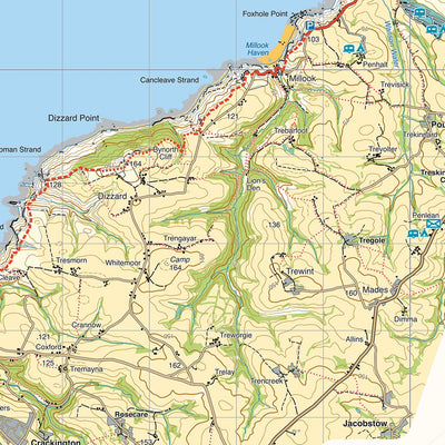 Harvey Maps South West Coast Path 1 - Minehead to St Ives digital map