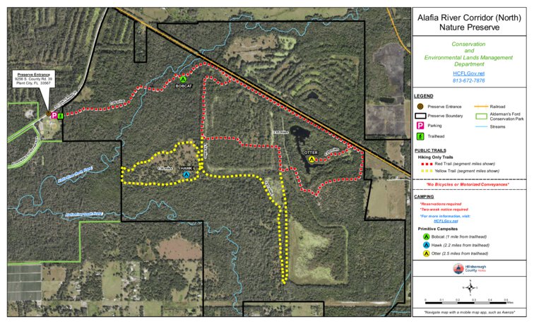 Alafia River Corridor Nature Preserve North Trail Map by Hillsborough ...