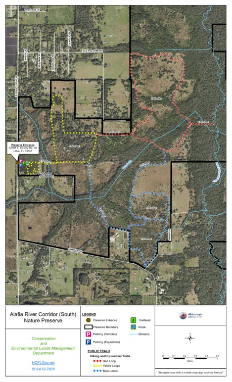 Alafia River Corridor Nature Preserve South Trail Map by Hillsborough ...