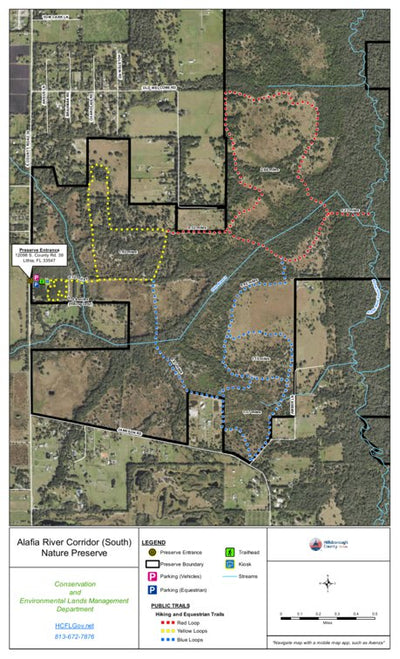 Hillsborough County Conservation and Environmental Lands Management Alafia River Corridor Nature Preserve South Trail Map digital map
