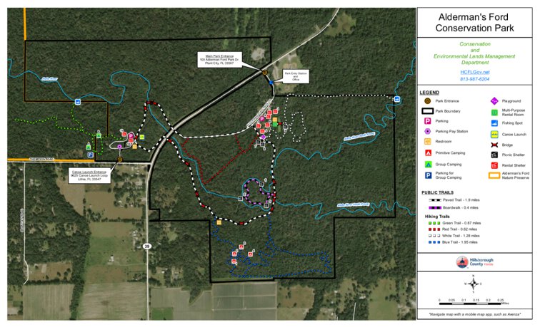 Alderman's Ford Conservation Park Trail Map By Hillsborough County 