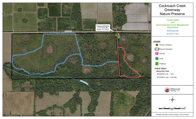Hillsborough County Conservation and Environmental Lands Management Cockroach Creek Greenway Nature Preserve Trail Map digital map