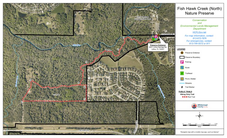 FishHawk Creek Nature Preserve North Trail Map by Hillsborough County ...