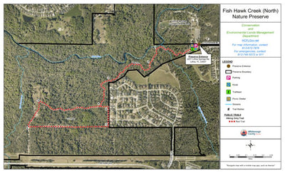 Hillsborough County Conservation and Environmental Lands Management FishHawk Creek Nature Preserve North Trail Map digital map