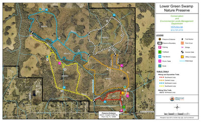 Hillsborough County Conservation and Environmental Lands Management Lower Green Swamp Nature Preserve Trail Map digital map